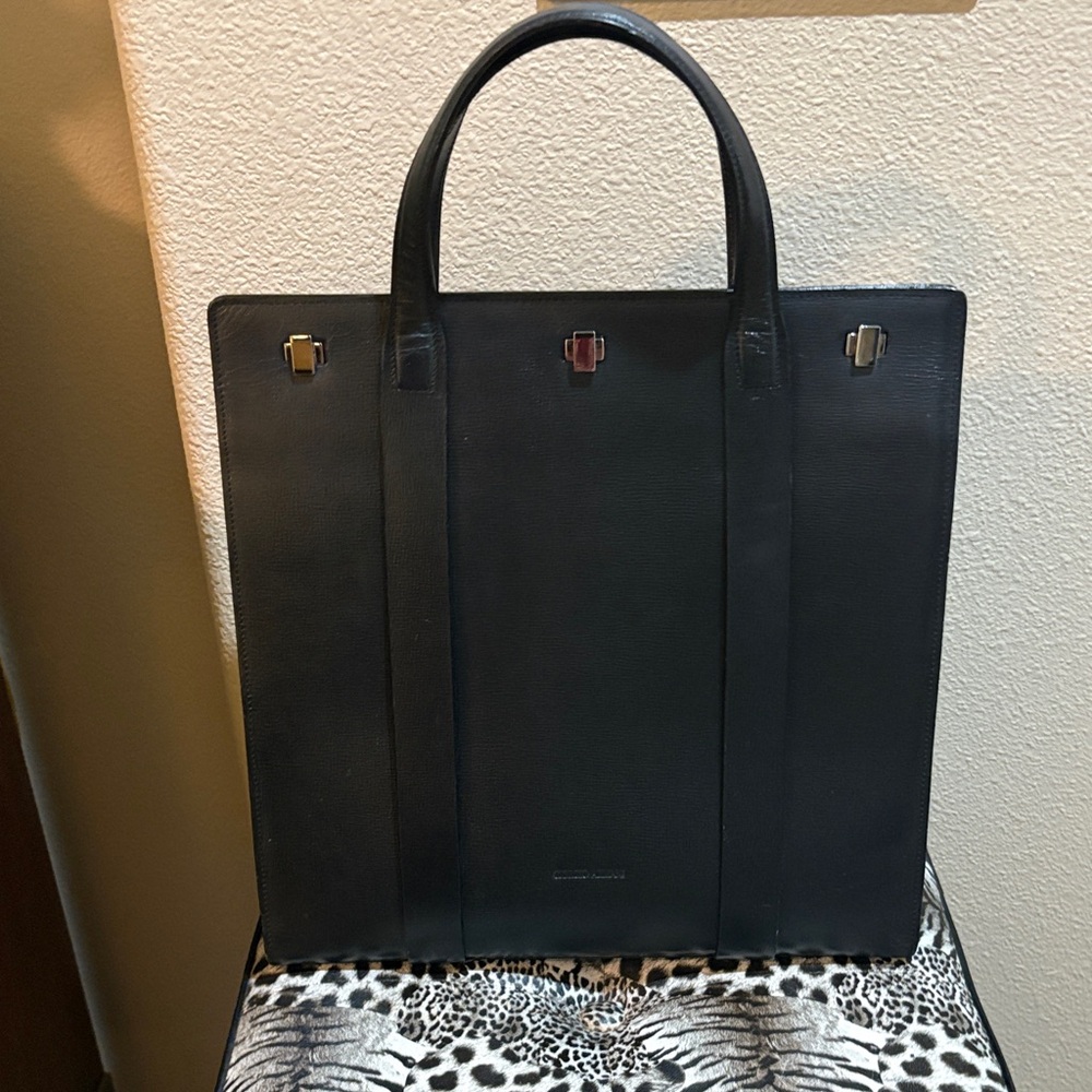 Giorgio Armani Black Women's Tote Couture Line Bergdorf Goodman Vintage Italy